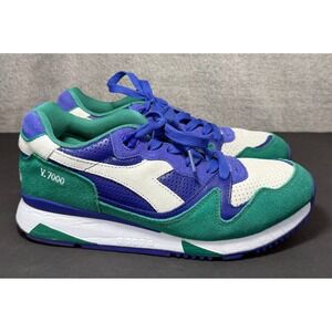 Diadora V7000 Sneakers Mens Size 8 Purple Green White Retro Running Shoes